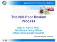 The NIH Peer Review Process PowerPoint PPT Presentation