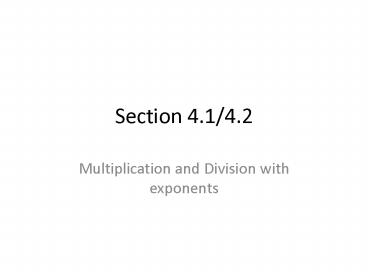 Multiplication and Division with exponents
