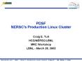 PDSF NERSC's Production Linux Cluster PowerPoint PPT Presentation