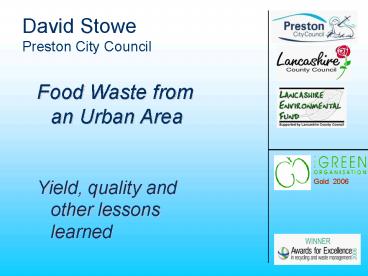 David Stowe Preston City Council