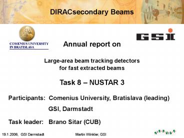19.1.2006, GSI DarmstadtMartin Winkler, GSI