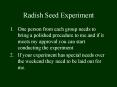 Radish Seed Experiment PowerPoint PPT Presentation