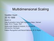 Multidimensional Scaling