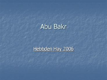 Abu Bakr