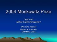 2004 Moskowitz Prize