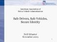 American Association of Motor Vehicle Administrators Safe Drivers, Safe Vehicles, Secure Identity Ne PowerPoint PPT Presentation