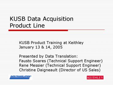 KUSB Data Acquisition Product Line