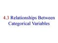 4'3 Relationships Between Categorical Variables PowerPoint PPT Presentation