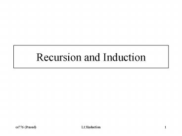 Recursion and Induction