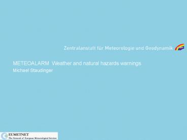 METEOALARM Weather and natural hazards warnings