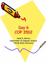Day 6 COP 3502