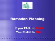 Ramadan Planning