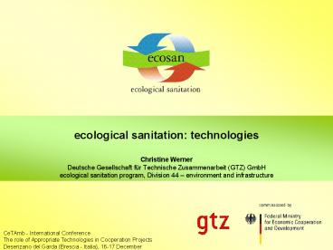 ecological sanitation: technologies