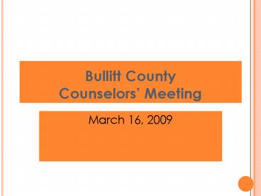 Bullitt County Counselors Meeting
