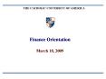Finance Orientation PowerPoint PPT Presentation
