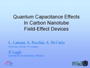 Quantum Capacitance Effects In Carbon Nanotube Field-Effect Devices