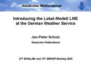 Introducing the Lokal-Modell LME at the German Weather Service