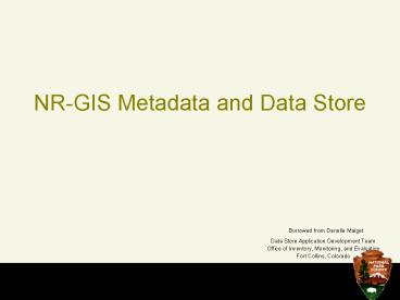 NRGIS Metadata and Data Store