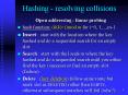 Hashing - resolving collisions PowerPoint PPT Presentation