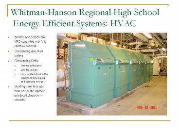 Whitman-Hanson Regional High School Energy Efficient Systems: HVAC
