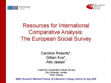 Resources for International Comparative Analysis: