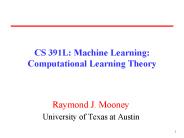 CS 391L: Machine Learning: Computational Learning Theory