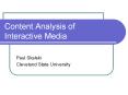 Content Analysis of Interactive Media PowerPoint PPT Presentation