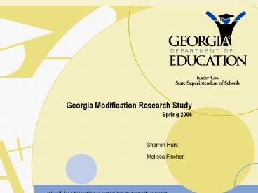 Georgia Modification Research Study