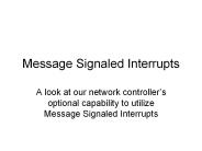 Message Signaled Interrupts