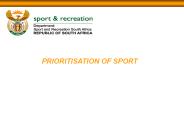 PRIORITISATION OF SPORT