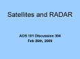 Satellites and RADAR PowerPoint PPT Presentation