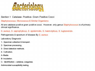 Bacteriology