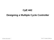 CpE 442 Designing a Multiple Cycle Controller
