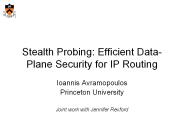 Stealth Probing: Efficient Data-Plane Security for IP Routing