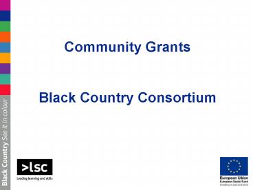 Community Grants Black Country Consortium