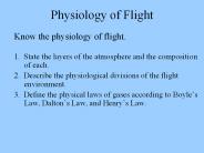 Physiology of Flight