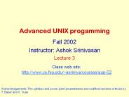Advanced UNIX progamming