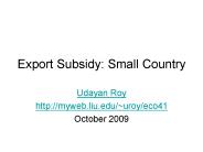 Export Subsidy: Small Country