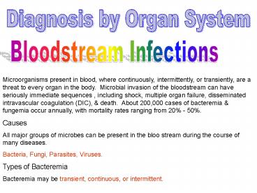 Diagnosis by Organ System