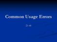 Common Usage Errors PowerPoint PPT Presentation