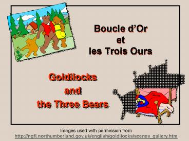 Boucle dOr et les Trois Ours
