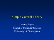 Simple Control Theory