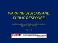 WARNING SYSTEMS AND PUBLIC RESPONSE PowerPoint PPT Presentation