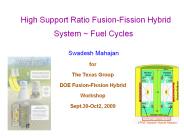 High Support Ratio Fusion-Fission Hybrid System ~ Fuel Cycles PowerPoint PPT Presentation