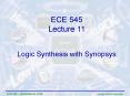 Logic Synthesis with Synopsys PowerPoint PPT Presentation