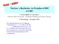 Nuclear g-Radiation in Peripheral HIC at LHC PowerPoint PPT Presentation