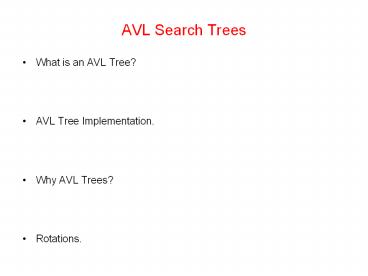 AVL Search Trees