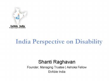India Perspective on Disability