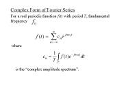Complex Form of Fourier Series