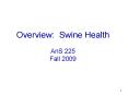 Overview: Swine Health AnS 225 Fall 2009 PowerPoint PPT Presentation
